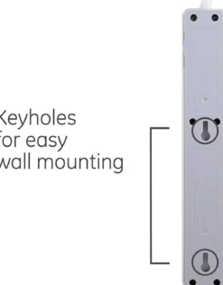GE 6-Outlet 2ft. Surge Protector with Twist-to-Close Safety Outlets, White