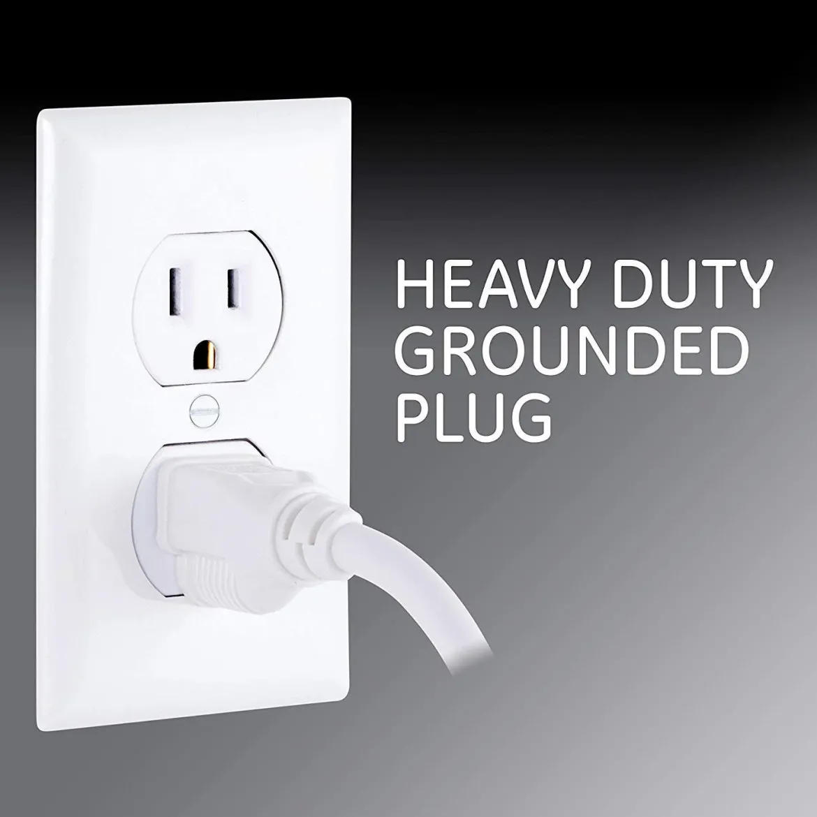 GE 6-Outlet 2ft. Surge Protector with Twist-to-Close Safety Covers, White