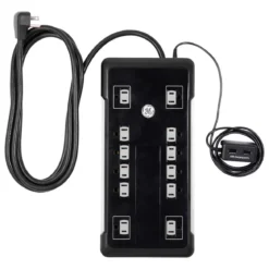 GE 12-Outlet 8ft. Surge Protector with 2-USB Tether, Black