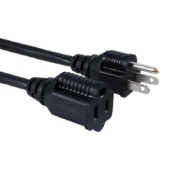 GE 1-Outlet Grounded Extension Cord, 15ft, Black, 2pk