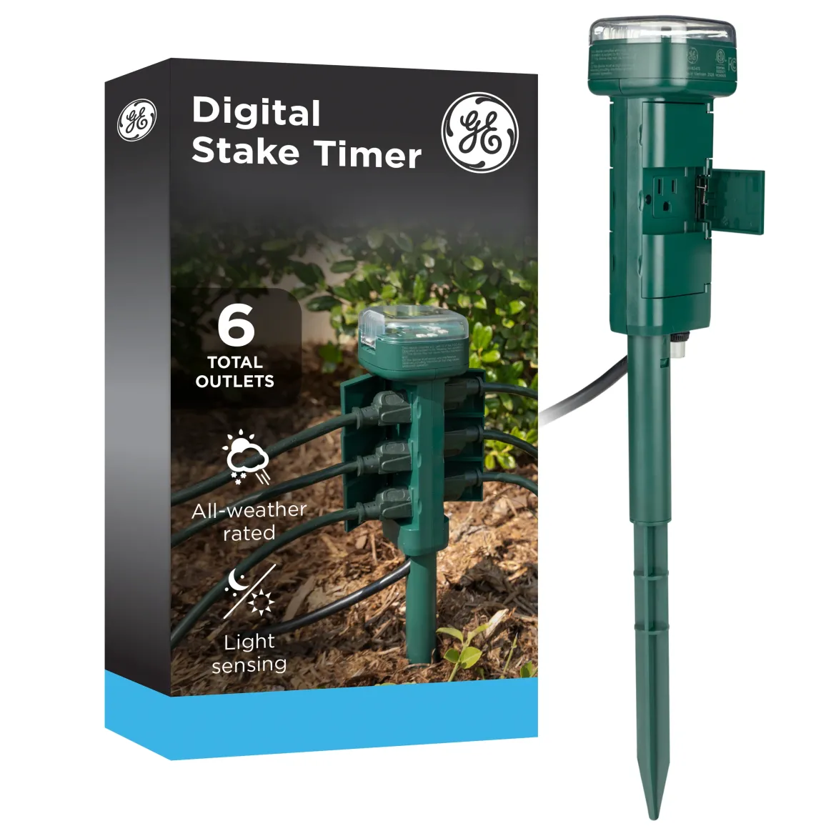 GE 6-Outlet Outdoor Yard Stake Timer