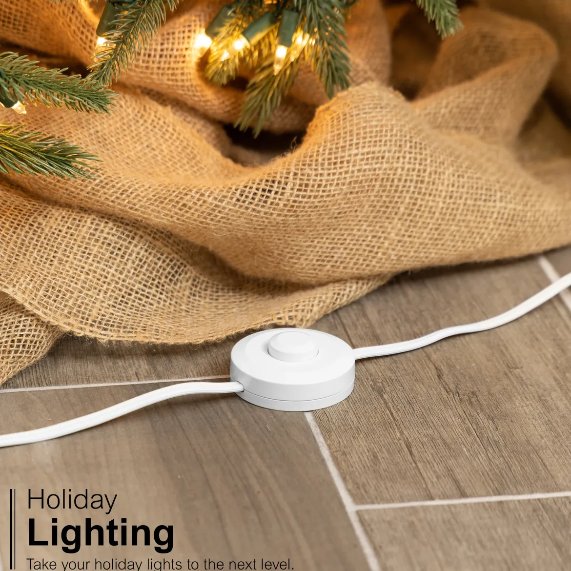 GE 3-Outlet Polarized Extension Cord, Indoor, Foot Switch, 16AWG, 9ft., White