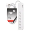GE 6-Outlet Surge Protector 20ft. Braided Cord, White