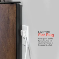 GE 6-Outlet Surge Protector 20ft. Braided Cord, White