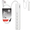 GE 6-Outlet Surge Protector, 620J, 2ft. White, 2pk