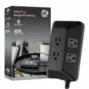 GE 6-Outlet Surge Protector With Adapter-Spaced Outlets, 6ft. Braided Cord, Black