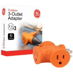 GE 3-Outlet T-Shaped Wall Tap, Orange