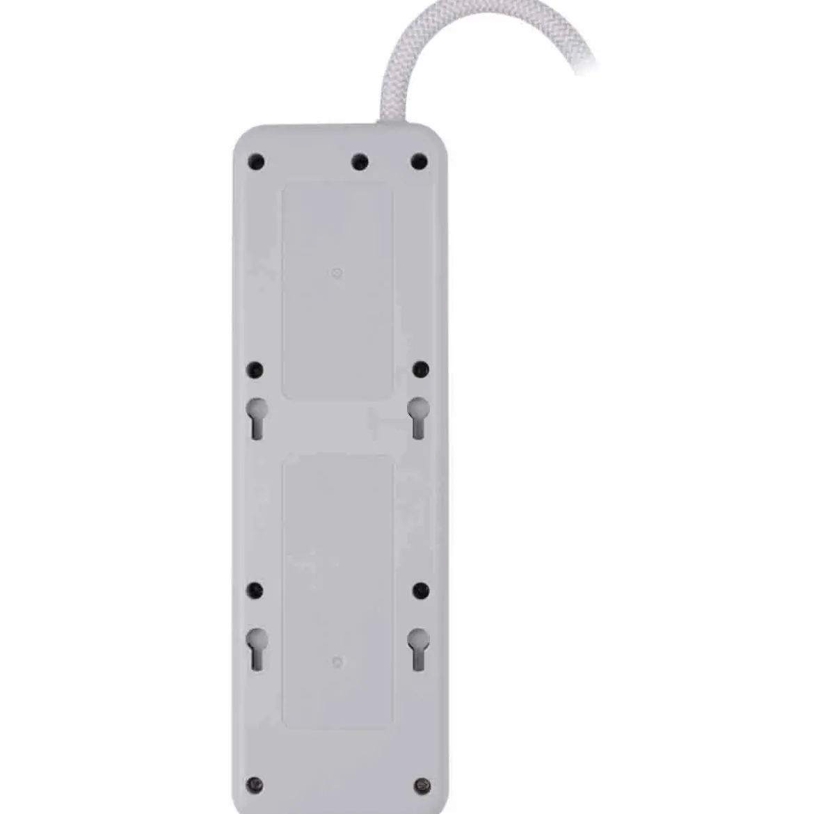 GE 7-Outlet 2-USB 4ft. Surge Protector with USB-C and Braided Cord, White