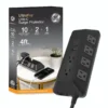 GE 10-Outlet 3-USB 4ft. Surge Protector with Adapter-Spaced Outlets, Black