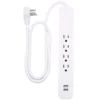 GE 4-Outlet 2-USB 3ft. Surge Protector, White