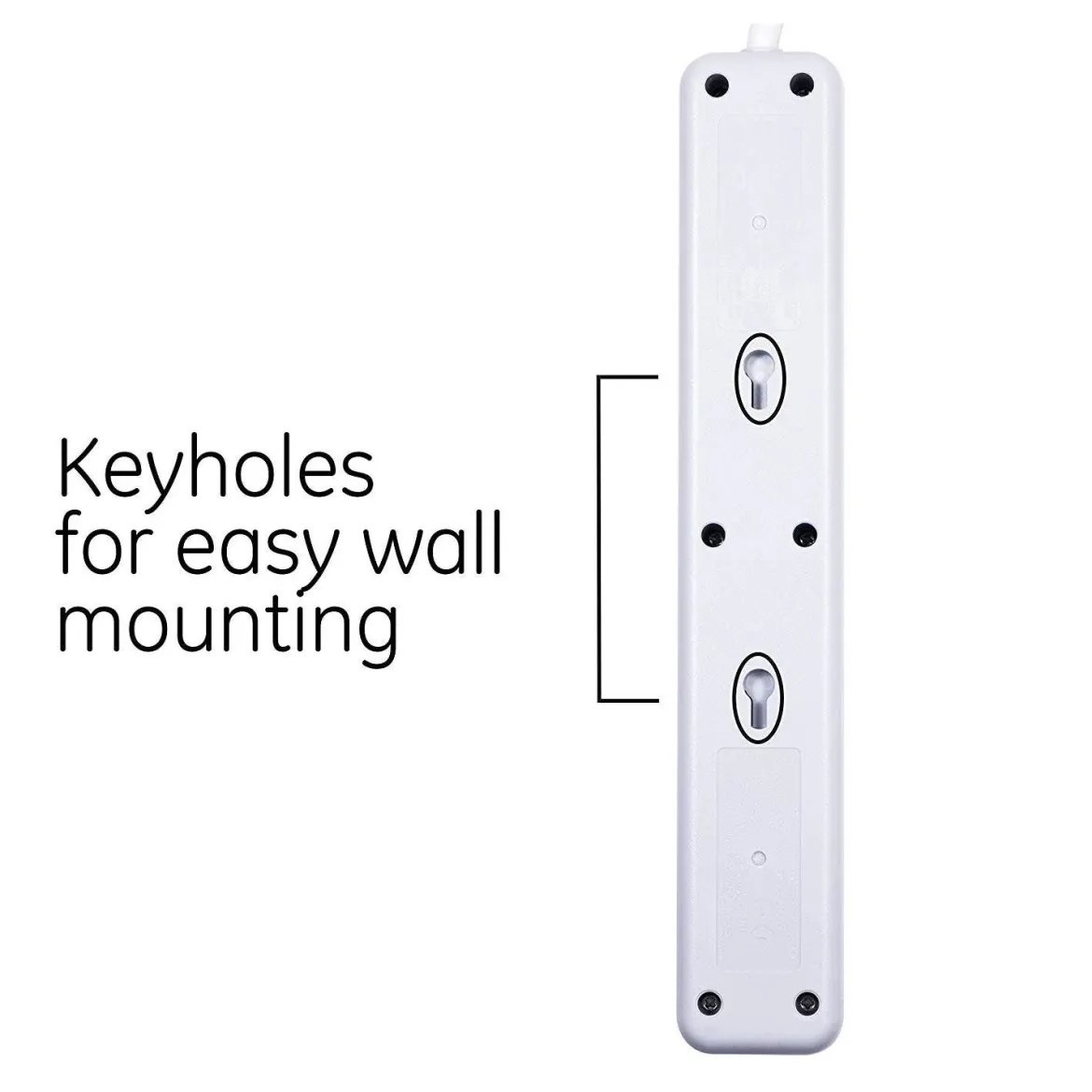 GE 4-Outlet 2-USB 3ft. Surge Protector, White