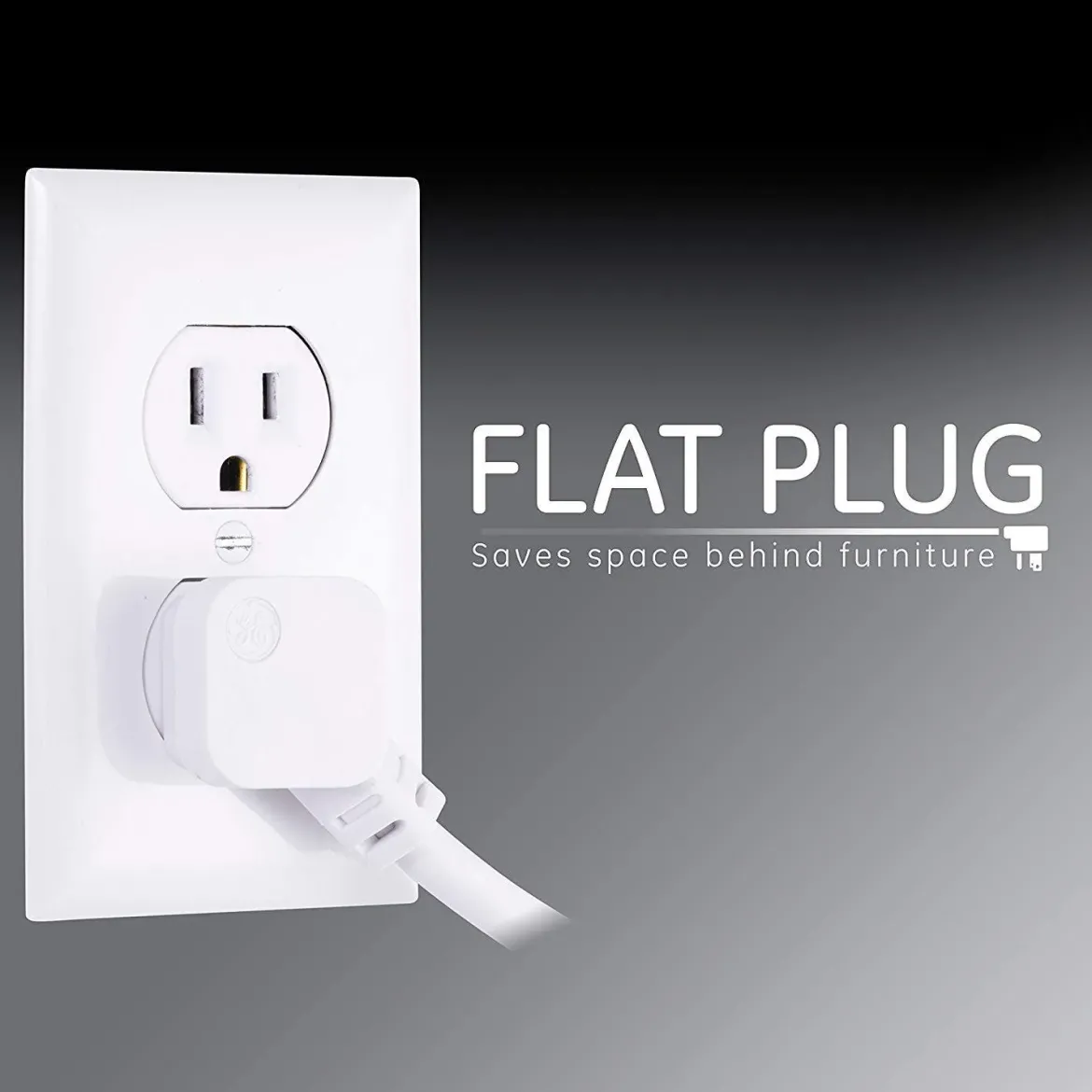 GE 4-Outlet 2-USB 3ft. Surge Protector, White