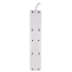 GE 4-Outlet 2-USB 8ft. Surge Protector With Twist-To-Close Safety Covers, White