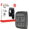 GE 6-Outlet Wall Tap, Black