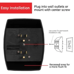 GE 6-Outlet Wall Tap, Black