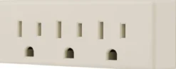 GE 3-Outlet Wall Tap, Light Almond