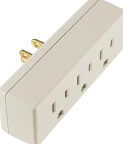 GE 3-Outlet Wall Tap, Light Almond