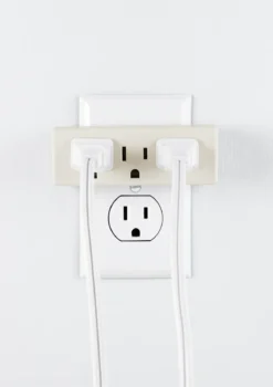 GE 3-Outlet Wall Tap, Light Almond