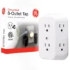 GE 6-Outlet Wall Tap, White
