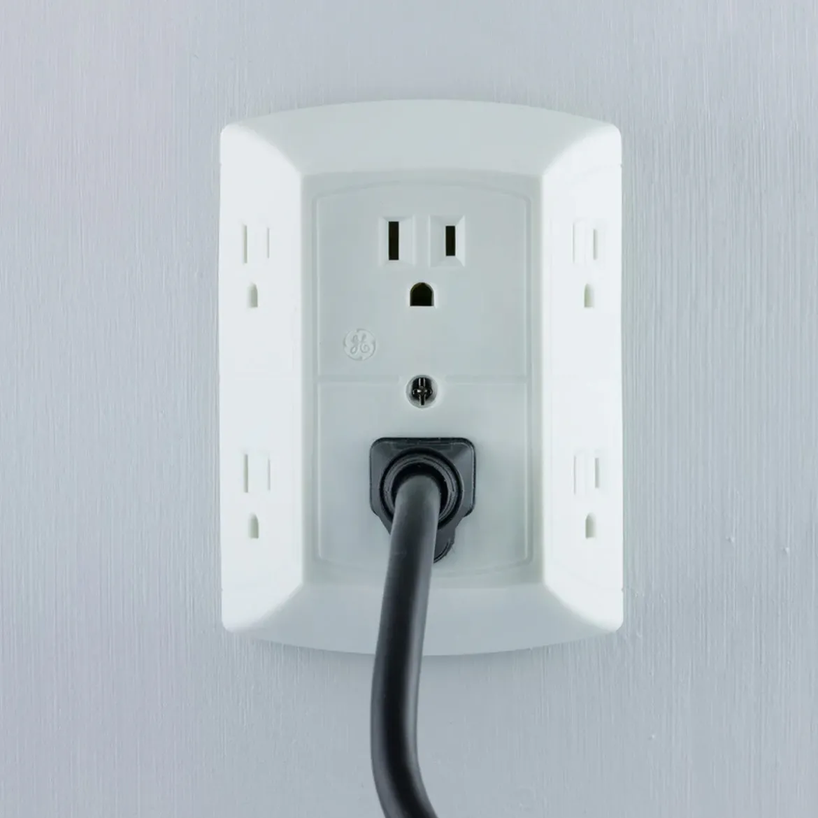 GE 6-Outlet Wall Tap, White
