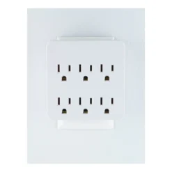 GE 6-Outlet Wall Tap with Surge Protection, White