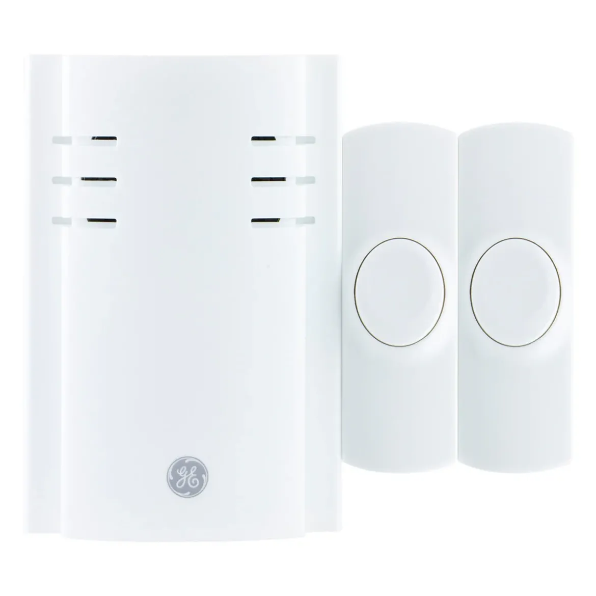 GE Plug-In 8-Chime Wireless Door Chime Kit with 2-Push Buttons, White