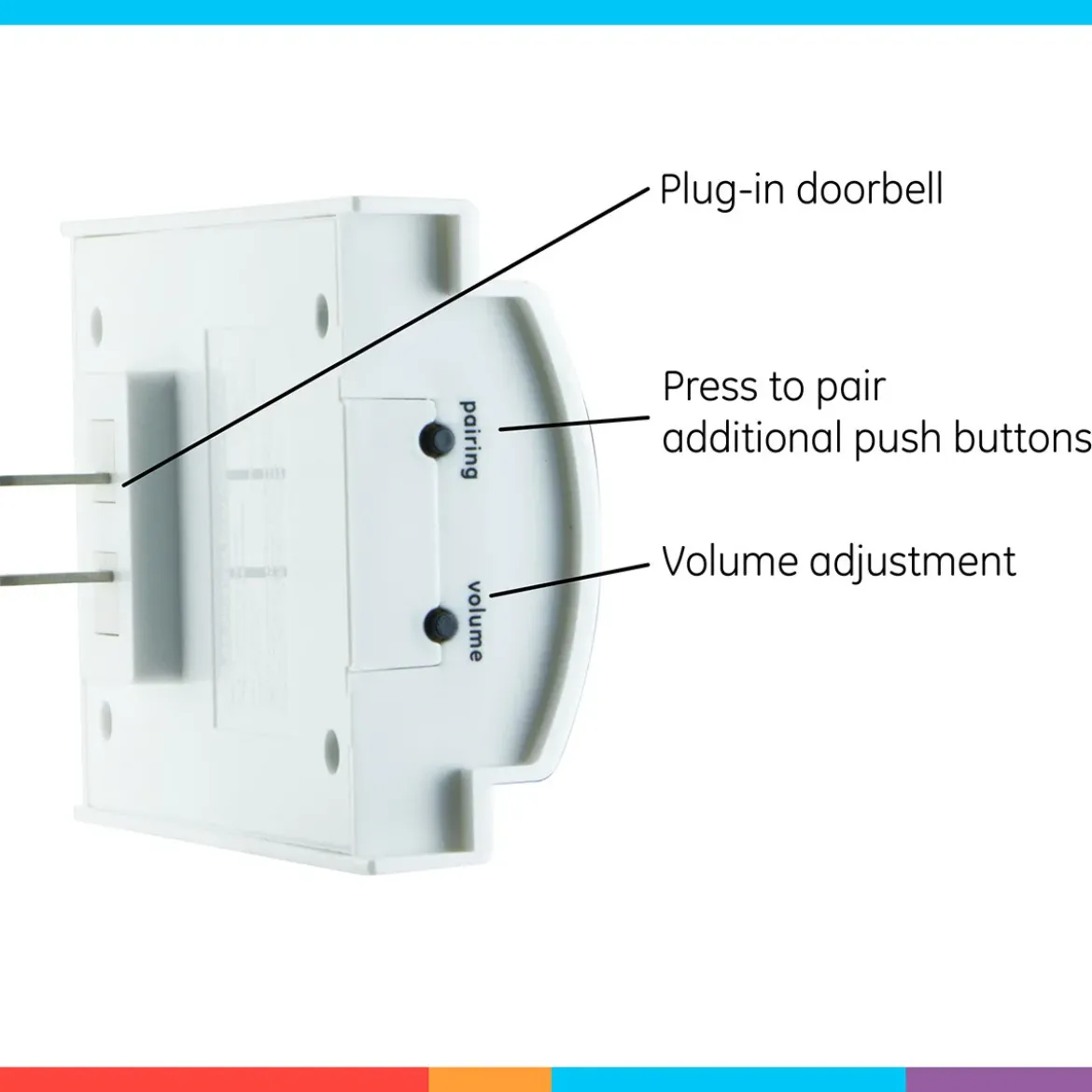 GE Plug-In 8-Chime Wireless Door Chime Kit, White
