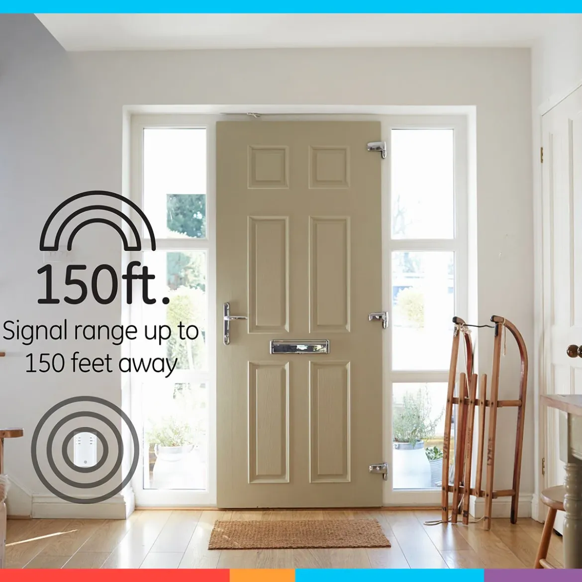 GE Plug-In 2-Chime Wireless Door Chime Kit, White