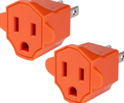 GE Polarized Grounded Adapter, 2 Pack, Orange