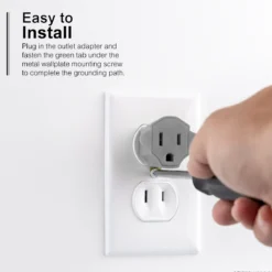GE Polarized Grounded Adapter, Gray