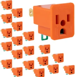 GE Polarized Grounding Adapter 1-Outlet Orange