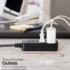 GE Pro Extension Cord with Surge Protection, 15ft., 3-Outlet Surge Black/Gray