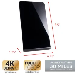 GE Pro Flat Panel HD Antenna, Black