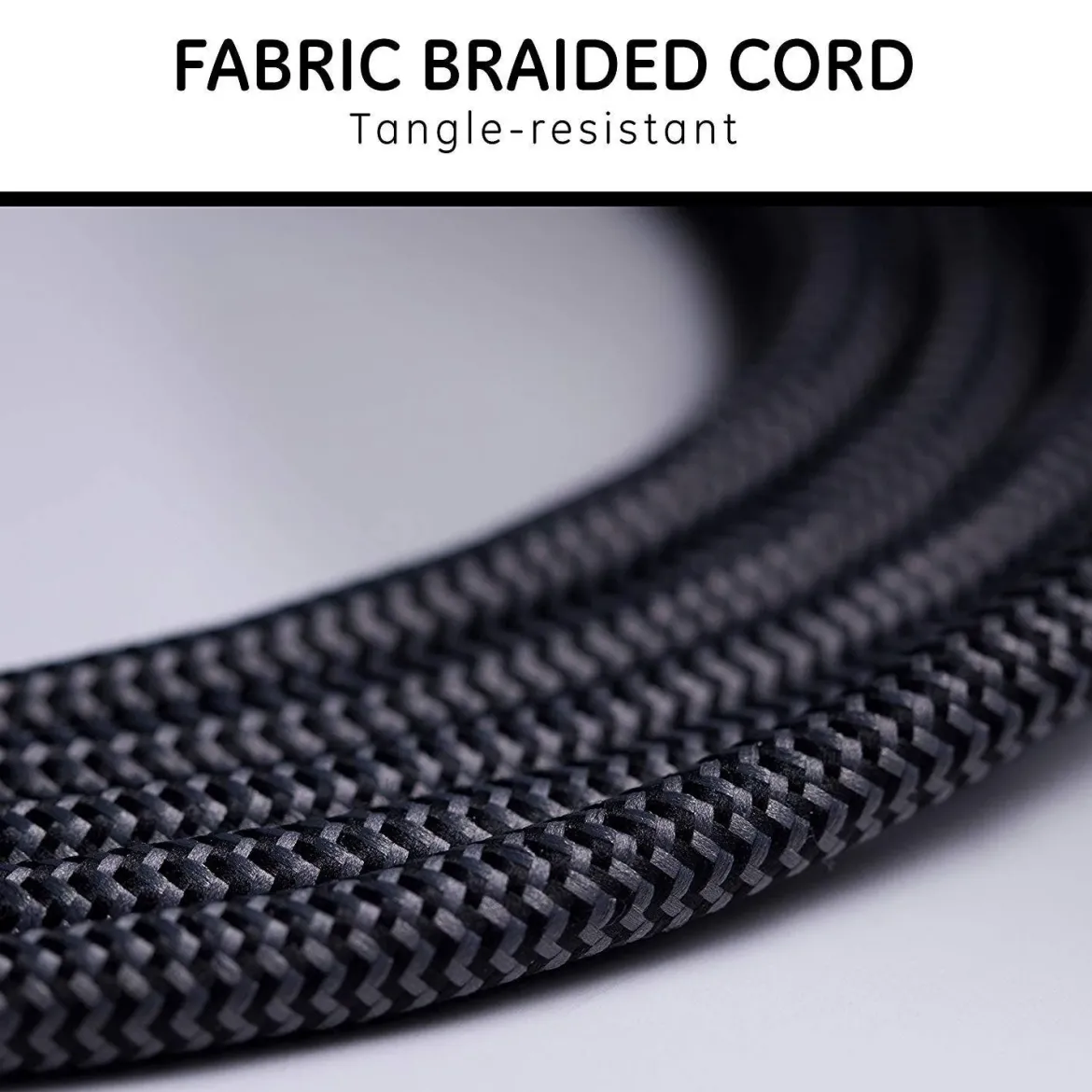 GE Pro 3-Outlet 8ft. Braided Extension Cord, Black