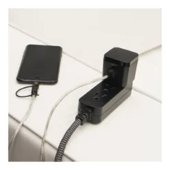 GE Pro 3-Outlet 8ft. Braided Extension Cord, Black