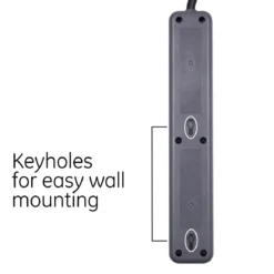 GE Pro 6-Outlet 4ft. Surge Protector, Black
