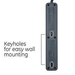 GE Pro 6-Outlet 2ft. Surge Protector, Black