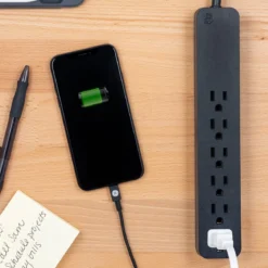 GE Pro 6-Outlet 2ft. Surge Protector, Black