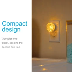 GE SleepLite Jewel Always On LED Night Light, Amber, 4 Pack