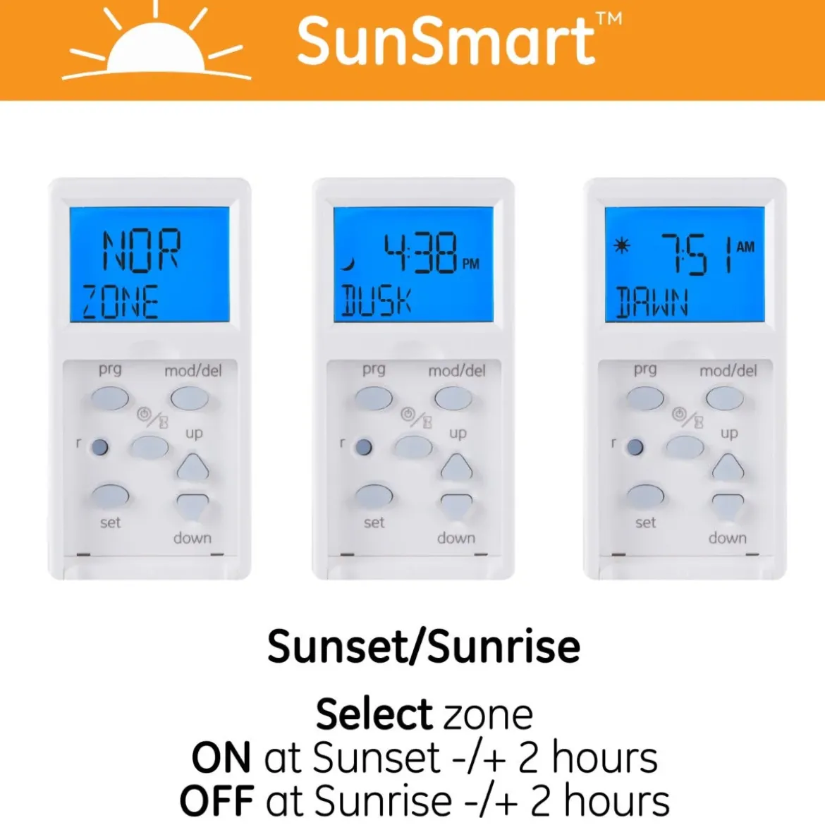 GE SunSmart Indoor In-Wall 7-Day Digital Timer, White