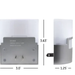 GE UltraBrite Motion Activated LED Night Light, Silver, 2 Pack