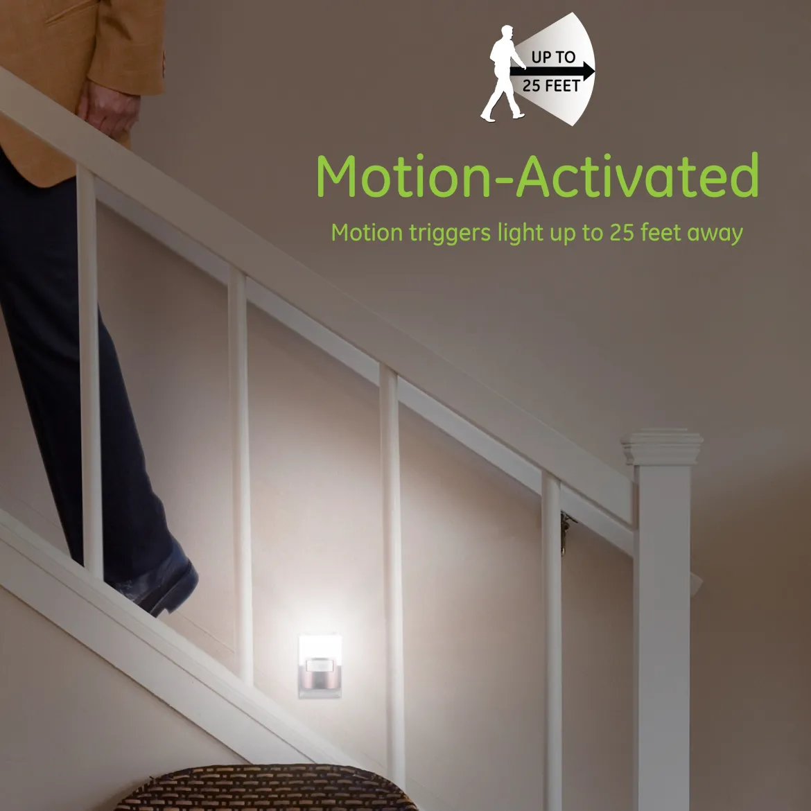 GE UltraBrite Motion Activated LED Night Light, Bronze