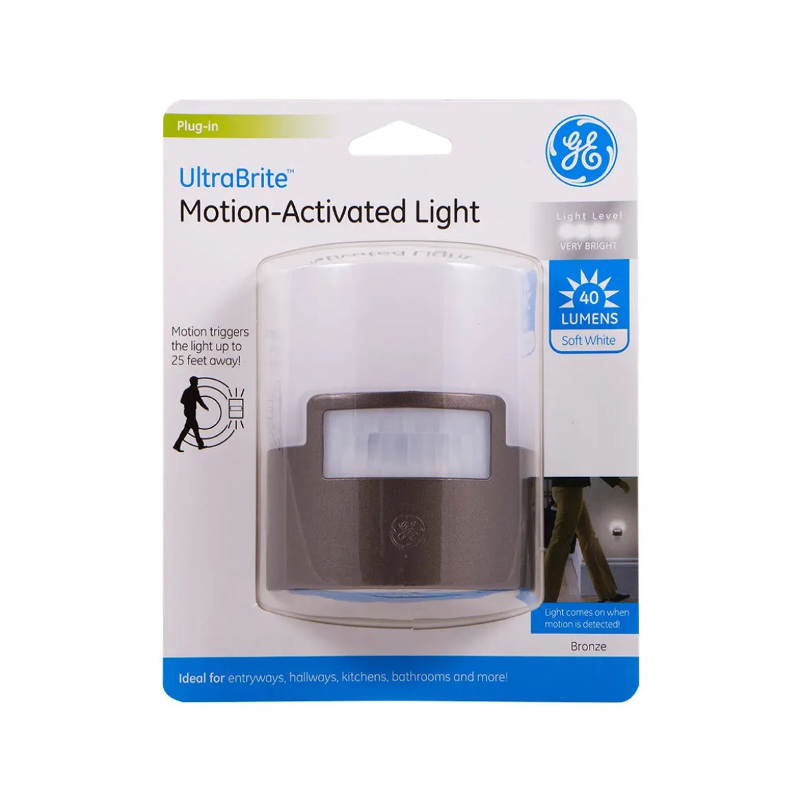GE UltraBrite Motion Activated LED Night Light, Bronze