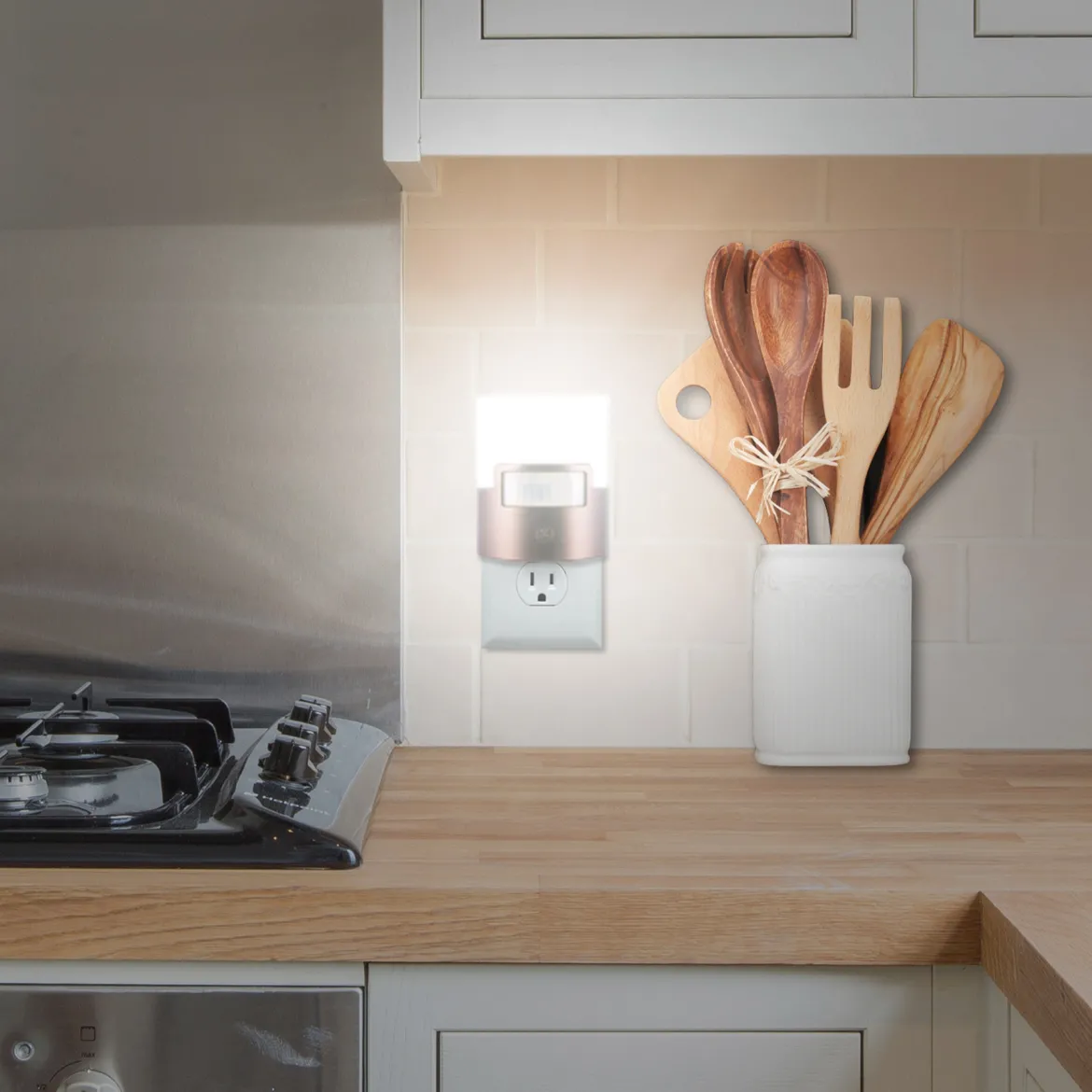 GE UltraBrite Motion Activated LED Night Light, Bronze