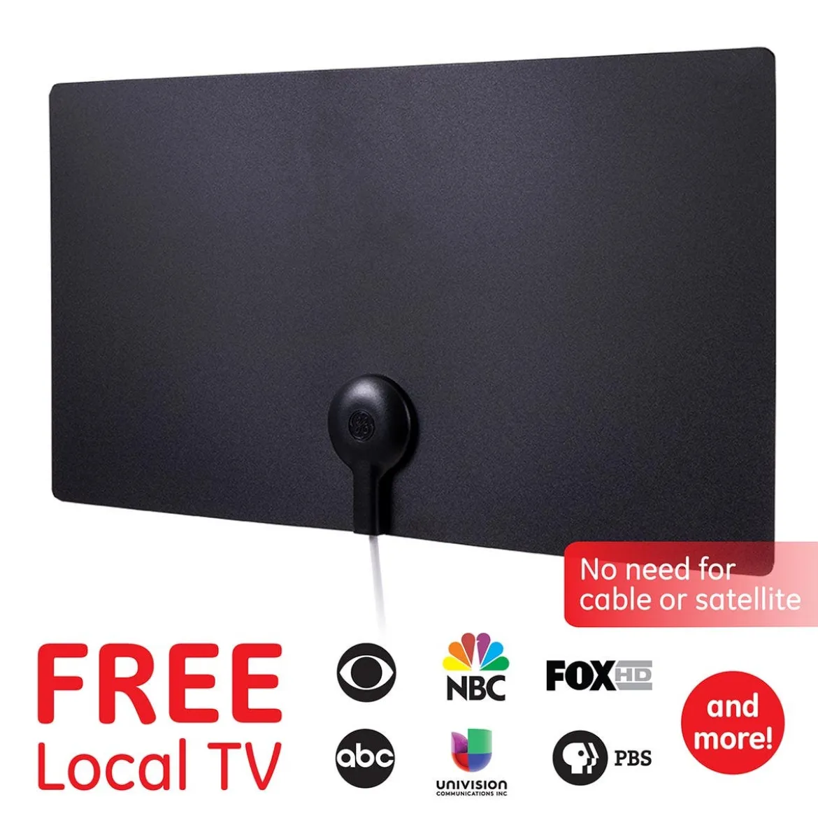 GE Ultra Edge HD Antenna, Black/White