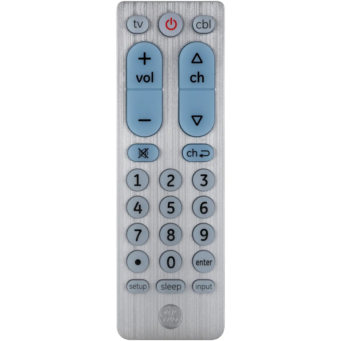 GE UltraPro 2-Device Universal Remote Control, Brushed Silver