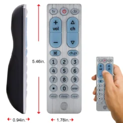 GE UltraPro 2-Device Universal Remote Control, Brushed Silver