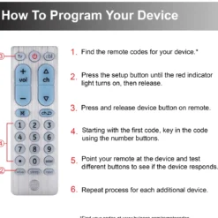 GE UltraPro 2-Device Universal Remote Control, Brushed Silver
