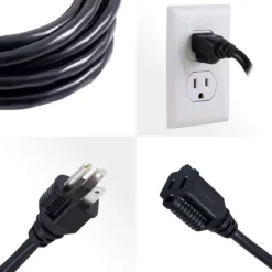 GE UltraPro 15ft. Heavy Duty Outdoor Extension Cord, Black