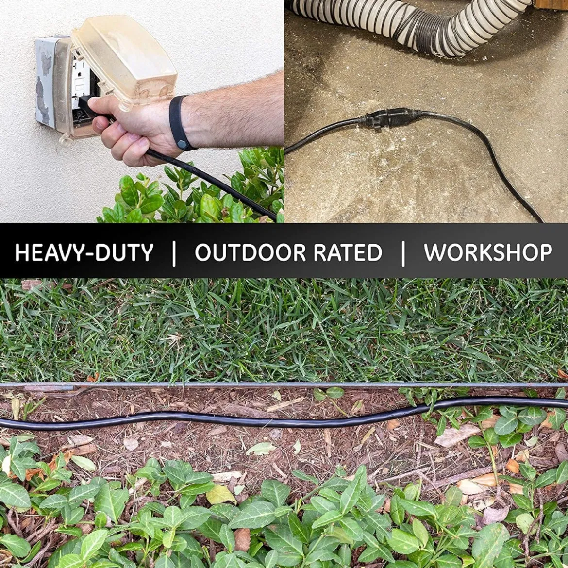 GE UltraPro 15ft. Heavy Duty Outdoor Extension Cord, Black